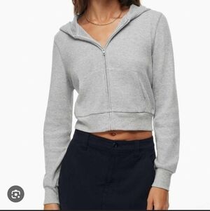 326-TNA Gray Hooded Zip-Up Sweatshirt